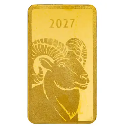 1 Gram PAMP Lunar Year of the Goat Gold Bar