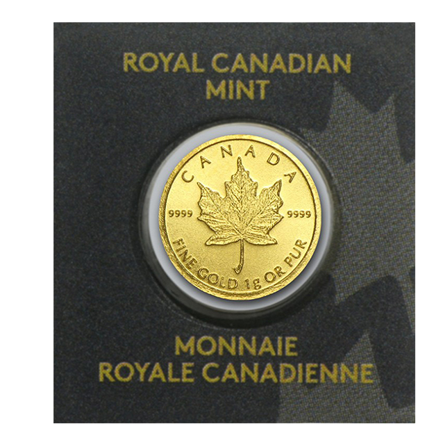 1 gram Canadian Gold Maple Leaf Coins