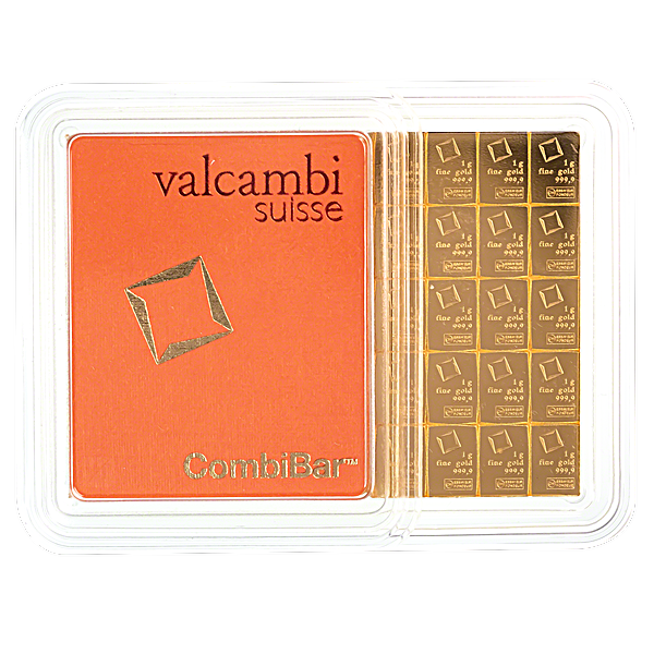 50 x 1 Gram Valcambi CombiBar Gold Bullion Bar
